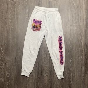 White Bratz themed sweat pants